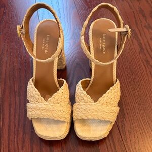 Kate Spade Rattan Block Heel Sandals